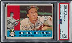 Signed 1960 Topps #28 Brooks Robinson PSA EX 5 with GEM MINT 10 Signature