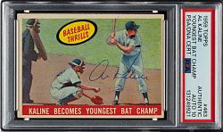 Signed 1959 Topps #463 Al Kaline Becomes Youngest Bat Champ PSA/DNA GEM MINT 10