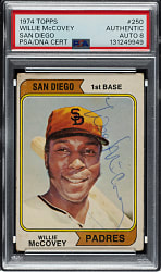 Signed 1974 Topps #250 Willie McCovey PSA/DNA NM-MT 8