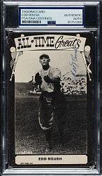 Signed 1973-1980 TCMA All-Time Greats Edd Roush Blank Back - PSA/DNA