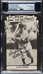 Signed 1973-1980 TCMA All-Time Greats Lloyd Waner Blank Back - PSA/DNA