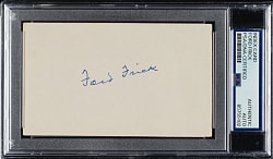 Ford Frick Signed Index Card - PSA/DNA