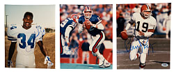Football Signed Photograph Trio: Jim Kelly, Bernie Kosar, and Herschel Walker - PSA/DNA