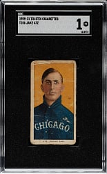 1909-1911 T206 White Border Jake Atz SGC POOR 1 - Tolstoi Back