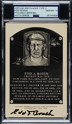 Signed 1956-1963 Artvue (Type 2) Black-and-White Hall of Fame Postcard Edd Roush PSA/DNA GEM MINT 10
