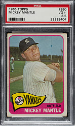 1965 Topps #350 Mickey Mantle PSA VG+ 3.5