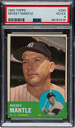 1963 Topps #200 Mickey Mantle PSA VG-EX 4