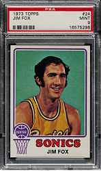 1973-1974 Topps Basketball #24 Jim Fox PSA MINT 9