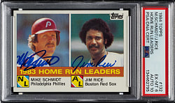 Signed 1984 Topps #132 Home Run Leaders with Mike Schmidt and Jim Rice PSA EX-MT 6 with GEM MINT 10 Signatures