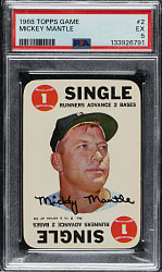 1968 Topps Game #2 Mickey Mantle PSA EX 5