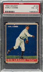 1933 R319 Goudey #103 Earle Combs PSA VG-EX 4