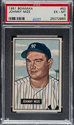 1951 Bowman #50 Johnny Mize PSA EX-MT 6