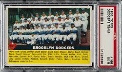 1956 Topps #166 Brooklyn Dodgers Team Gray Back PSA EX 5