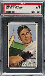1952 Bowman #2 Bobby Thomson PSA EX 5
