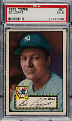 1952 Topps #57 Ed Lopat Black Back PSA EX 5