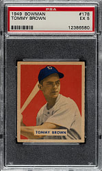 1949 Bowman #178 Tommy Brown PSA EX 5