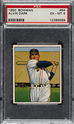 1950 Bowman #64 Alvin Dark PSA EX-MT 6