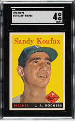 1958 Topps #187 Sandy Koufax SGC VG/EX 4