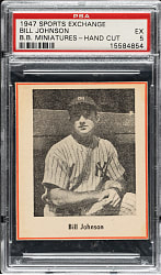 1947 W602 Sports Exchange Miniatures Bill Johnson PSA EX 5