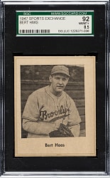 1947 W602 Sports Exchange Miniatures Bert Haas SGC NM/MT+ 92
