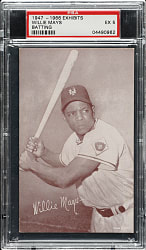 1947-1966 Exhibits Willie Mays Batting PSA EX 5