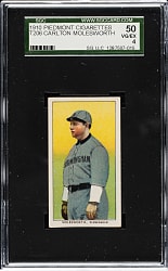 1909-1911 T206 White Border Carlton Molesworth Southern Leaguer SGC VG/EX 50