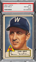 1952 Topps #94 Sam Mele PSA NM-MT 8 (OC)