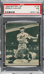 1934-1936 R318 Batter-Up #118 Gerald Walker PSA NM 7