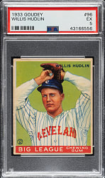 1933 R319 Goudey #96 Willis Hudlin PSA EX 5