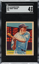 1934-1936 R327 Diamond Stars #30 Heinie Manush No "W" on Sleeve (1936 Blue Back) SGC VG/EX 4