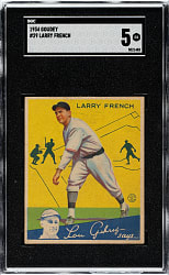 1934 R320 Goudey #29 Larry French SGC EX 5