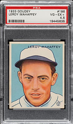 1933 R319 Goudey #196 Leroy Mahaffey PSA VG-EX+ 4.5