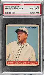 1933 R319 Goudey #130 Fred Fitzsimmons PSA VG-EX 4