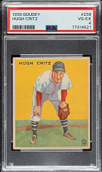 1933 R319 Goudey #238 Hugh Critz PSA VG-EX 4