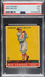1933 R319 Goudey #59 Bing Miller PSA VG+ 3.5