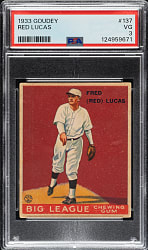 1933 R319 Goudey #137 Red Lucas PSA VG 3