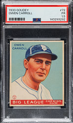 1933 R319 Goudey #72 Owen Carroll PSA FAIR 1.5