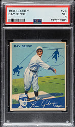 1934 R320 Goudey #24 Ray Benge PSA VG 3