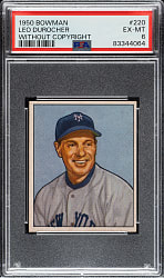 1950 Bowman #220 Leo Durocher No Copyright PSA EX-MT 6