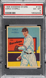 1934-1936 R327 Diamond Stars #100 Earl Averill High Number PSA EX-MT 6