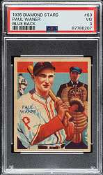 1934-1936 R327 Diamond Stars #83 Paul Waner (1936 Blue Back) PSA VG 3