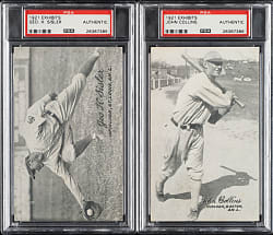 1921 Exhibits George Sisler and John Collins PSA Authentic Pair
