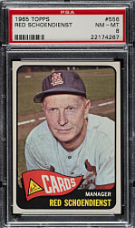 1965 Topps #556 Red Schoendienst PSA NM-MT 8