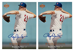 Pair of Signed 1995 Upper Deck Jumbo 5x7 #159 Roger Clemens - Upper Deck