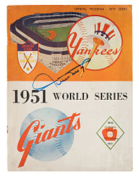 Willie Mays Signed 1951 New York Yankees vs. New York Giants World Series Program - Mantle and Mays First World Series! - JSA
