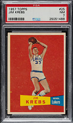 1957-1958 Topps Basketball #25 Jim Krebs PSA NM 7