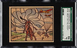 1938 R69 Gum, Inc. "Horrors of War" #144 Meat "on-the-Hoof" Dropped from the Sky SGC NM 84