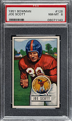 1951 Bowman Football #128 Joe Scott PSA NM-MT 8