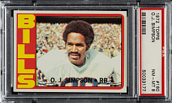 1972 Topps Football #160 O.J. Simpson PSA NM-MT 8