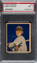 1949 Bowman #19 Bobby Brown Rookie PSA NM 7